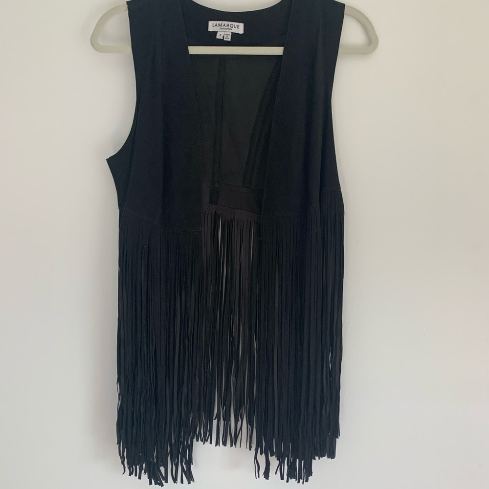 Fringe black vest
